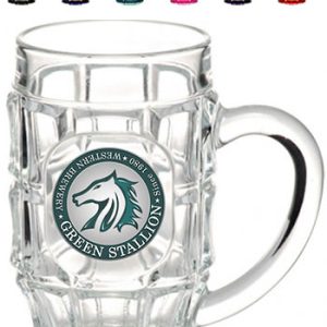 17.75 oz. Dimpled Glass Beer Mugs