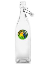 34 oz. Wire Lid Square Glass Carafe Water Bottles