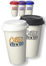 11 oz. Double Wall Ceramic Tumblers with Lid