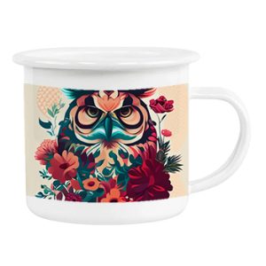 12 oz Fine Stainless Steel White Rim Cups