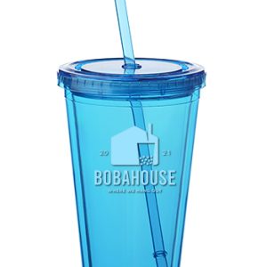 16 oz. Double Wall Acrylic Tumblers With Straws