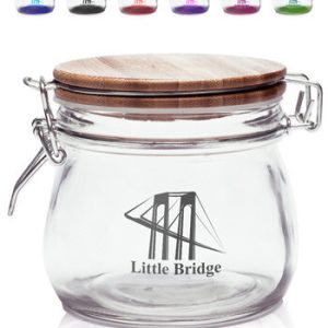 16 oz Glass Candy Jars with Wire Wooden Lids