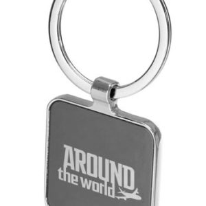 Black Square Metal Keychains