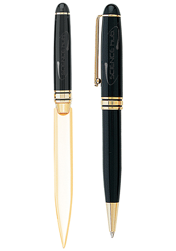 Danish-I Brass Letter Opener with GS Double Pen Set