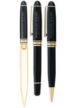 Danish-I Brass Letter Opener with GS Triple Pen Set