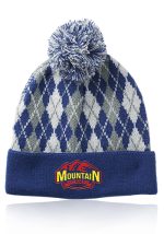 Diamond Pattern Knitted Pompom Beanies