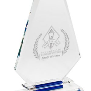Blue Accent Glass Trophies
