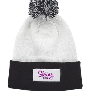 Fuji Two-Tone Patch Pompom Beanies
