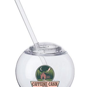 Moran 15 oz Plastic Cocktail Ball with Straw