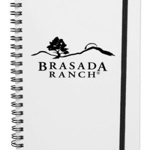 White Spiral Notebooks with Elastic Band