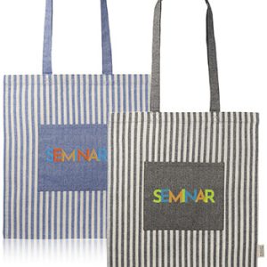 Recycled Striped Cotton Tote Bags