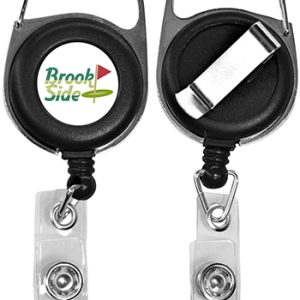 Retractable Carabiner Badge Reel with Belt Clip