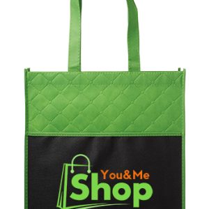 Reusable Quilted Pocket Grocery Tote Bags