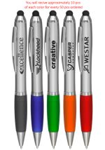 Assorted Color Stylus Ballpoint Pens