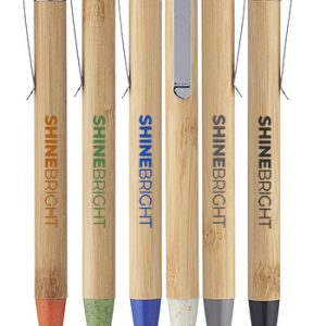Wheat Straw Ball Point Pens with Bamboo Barrel